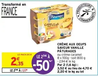 Intermarché Crème aux œufs Saveur Vanille Pâturages offre