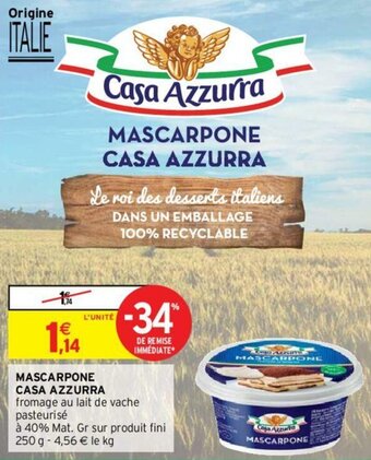 Intermarché Mascarpone Casa Azzurra offre