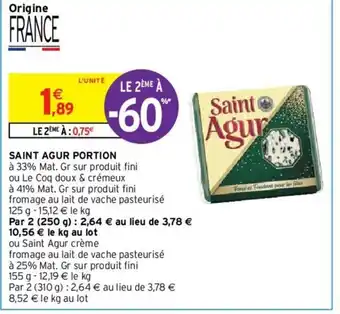 Saint Agur Portion