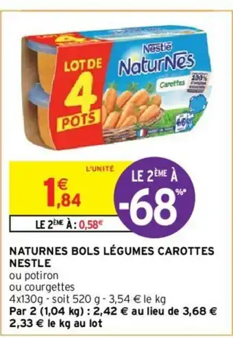 Intermarché Naturnes Bols Légumes Carottes offre