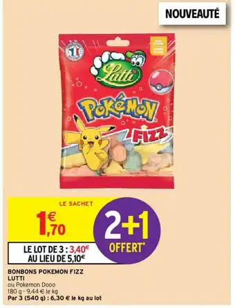 Intermarché Bonbons Pokemon Fizz offre