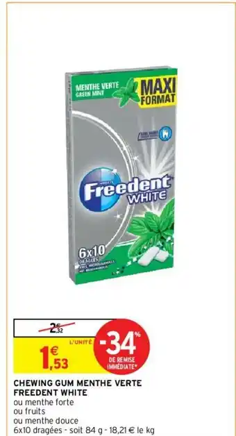 Intermarché Chewing Gum Menthe Verte offre