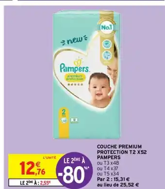 Intermarché Couche Premium Protection T2 x52 offre