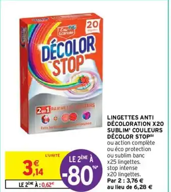 Lingettes Anti Décoloration x20