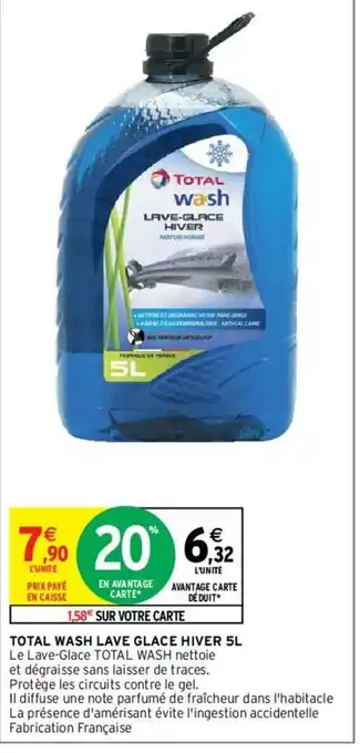 Intermarché Total Wash Lave Glace Hiver 5L offre