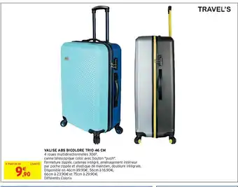 Intermarché Valise ABS Bicolore Trio 46cm offre