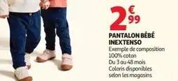 Auchan Inextenso pantalon bébé offre