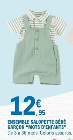 E.Leclerc Mots d'enfants ensemble salopette bébé garçon offre
