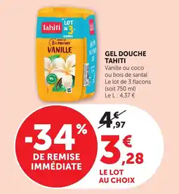 Bi1 Tahiti Gel douche Vanille offre