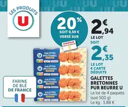 Bi1 GALETTES BRETONNES PUR BEURRE U offre