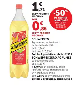 Bi1 Schweppes Agrumes aux saveurs offre