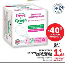 Bi1 Love & Green Serviettes hypoallergéniques offre