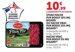 Maximarché BIGARD Steak haché pur boeuf 15% MG offre