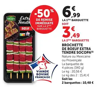 Socopa Brochette de bœuf extra tendre