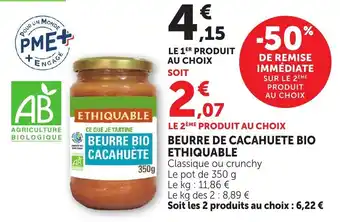Maximarché ETHIQUABLE BEURRE BIO CACAHUETE offre