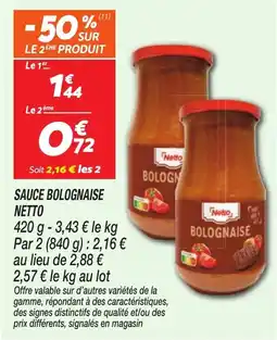 Netto Netto Sauce Bolognaise offre