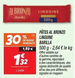 Netto Barilla Pâtes Al Bronzo Linguine offre