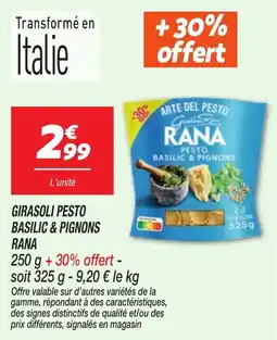 Netto RANA Pesto Basilic & Pignons offre
