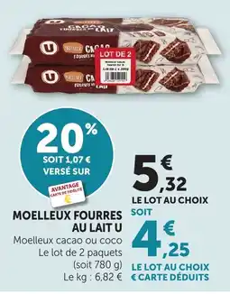 Maximarché MOELLEUX FOURRES AU LAIT U offre