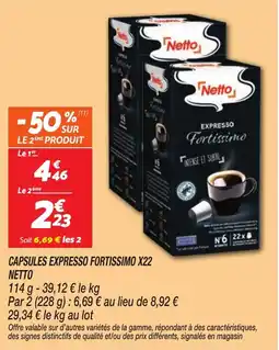 Netto Netto Capsules Expresso Fortissimo offre