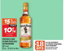 Netto Captain morgan spiritueux a base de rhum spiced gold offre