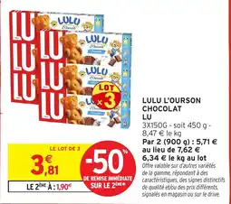 Intermarché LU LULU L'Ourson Chocolat offre