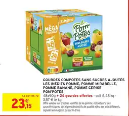 Intermarché Pom'Potes Gourdes compotes offre