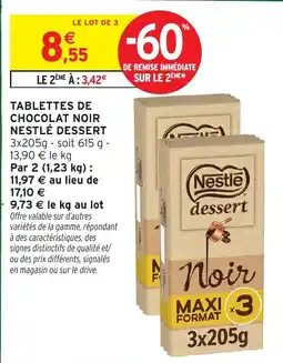 Intermarché Nestlé dessert Noir offre