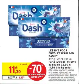 Intermarché Dash Lessive Pods Envolée d'Air offre