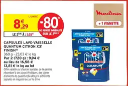 Intermarché Finish Capsules lave-vaisselle Quantum citron offre