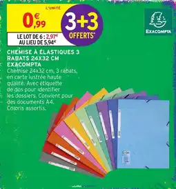 Intermarché EXACOMPTA Chemise à élastiques 3 rabats offre