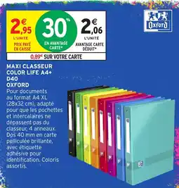 Intermarché OXFORD MAXI CLASSEUR COLOR LIFE A4+ D40 offre