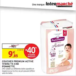 Intermarché Pommette Couches Premium Active offre