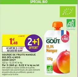 Intermarché GOOD GOÛT GOURDE DE FRUITS MANGUE offre