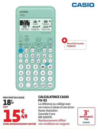 CASIO CALCULATRICE FX-92
