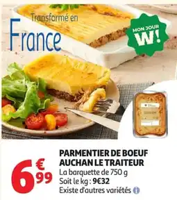 Auchan Supermarché AUCHAN LE TRAITEUR PARMENTIER DE BOEUF offre