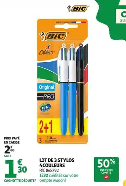 Auchan Supermarché BIC 4 Couleurs offre