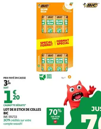 Bic lot de 8 stick de colles