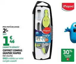 Auchan Supermarché Maped COFFRET COMPAS GRAPHIC offre