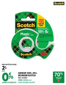 Auchan Supermarché Scotch adhesif 25m+5m+devidoir offre