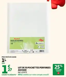 Auchan Supermarché Auchan Pochettes perforées offre