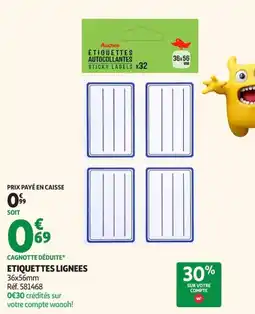 Auchan Supermarché Auchan ÉTIQUETTES AUTOCOLLANTES offre