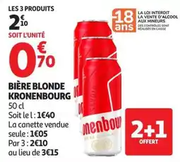 Auchan Supermarché Kronenbourg Bière blonde offre