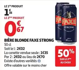 Auchan Supermarché FAXE BIÈRE BLONDE STRONG offre