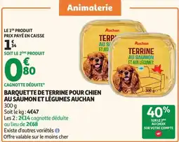 Auchan Supermarché Auchan Terrine pour chien offre