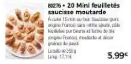 Thiriet Mini feuilletés saucisse moutarde offre