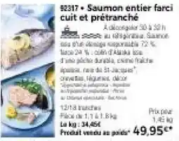 Thiriet Saumon entier farci cuit et prétranché offre