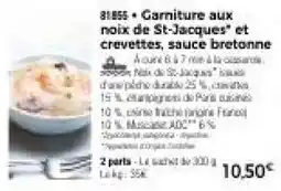 Thiriet Garniture aux noix de St-Jacques et crevettes, sauce bretonne offre