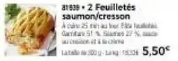 Thiriet 2 Feuilletés saumon/cresson offre