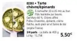 Thiriet Tarte chèvre/épinards offre